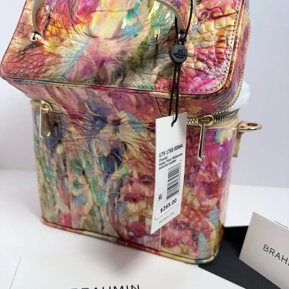 Brahmin Multi Colored.                  Croc-Embossed Leather Crossbody Bag - Picture 5 of 11